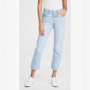 Levi's Premium 501 Original Crop Jeans Womens 27 Button Fly *Big E* Luxor Ra